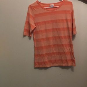 Women’s salmon and coral striped shirt
